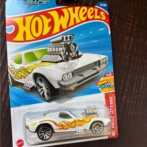 Hot Wheels White and Orange Die-Cast Toy Car